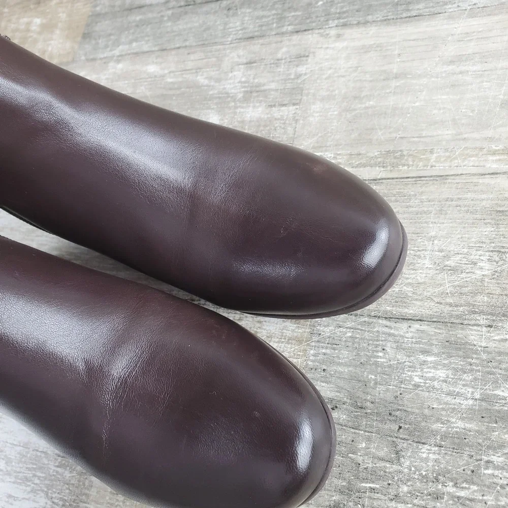 Trotters Major Womens Ankle Boots Sz 7 M Dark Brown Side Zip Round Toe